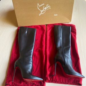Christian Louboutin Tournoi 120 Calf Boots Black